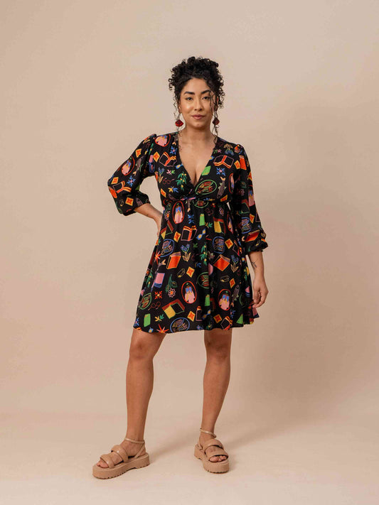 VESTIDO TRANSPASSADO CURTO | EX LIBRIS