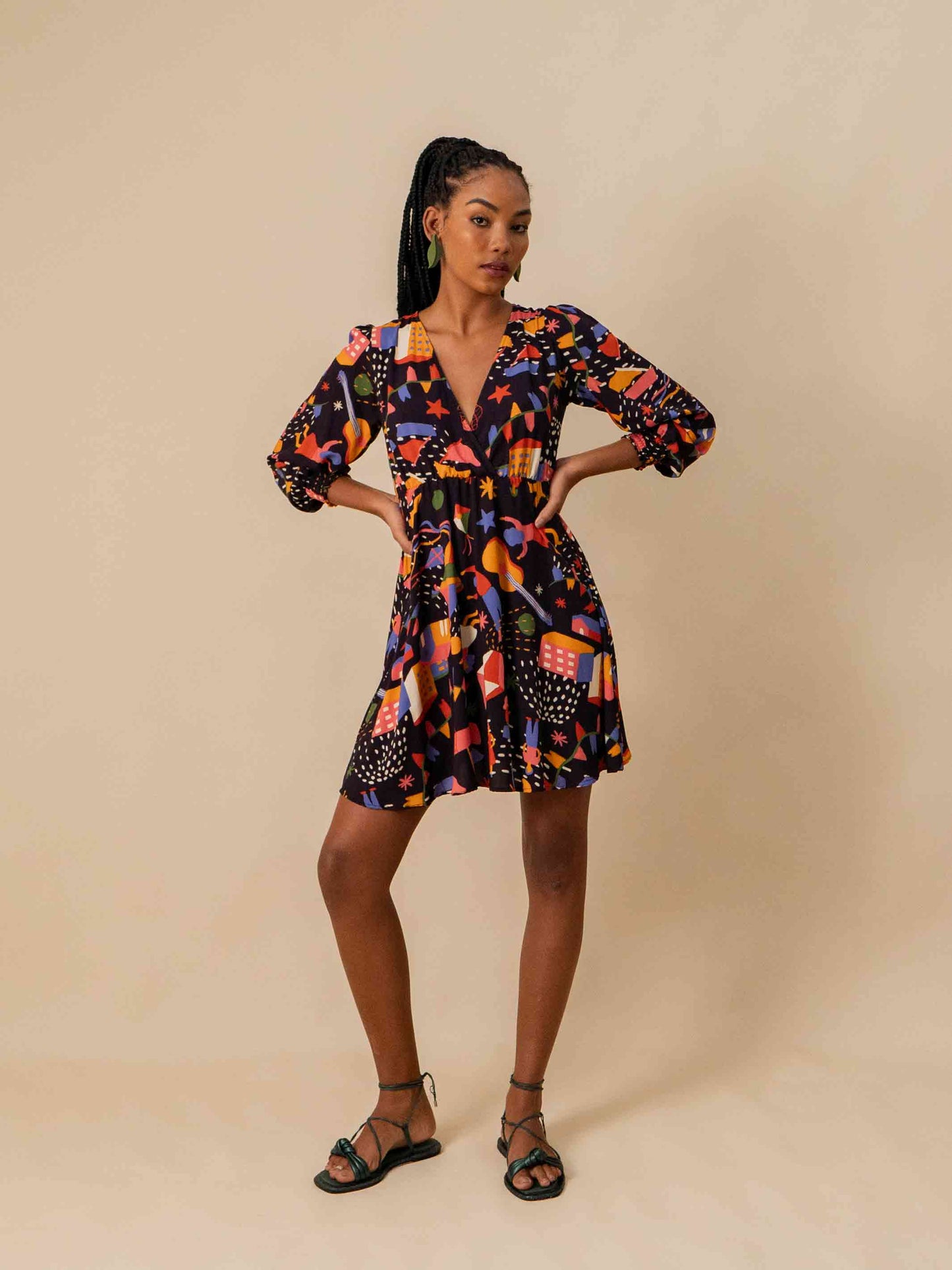 VESTIDO TRANSPASSADO CURTO | FOLGUEDO
