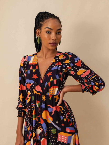 VESTIDO TRANSPASSADO CURTO | FOLGUEDO