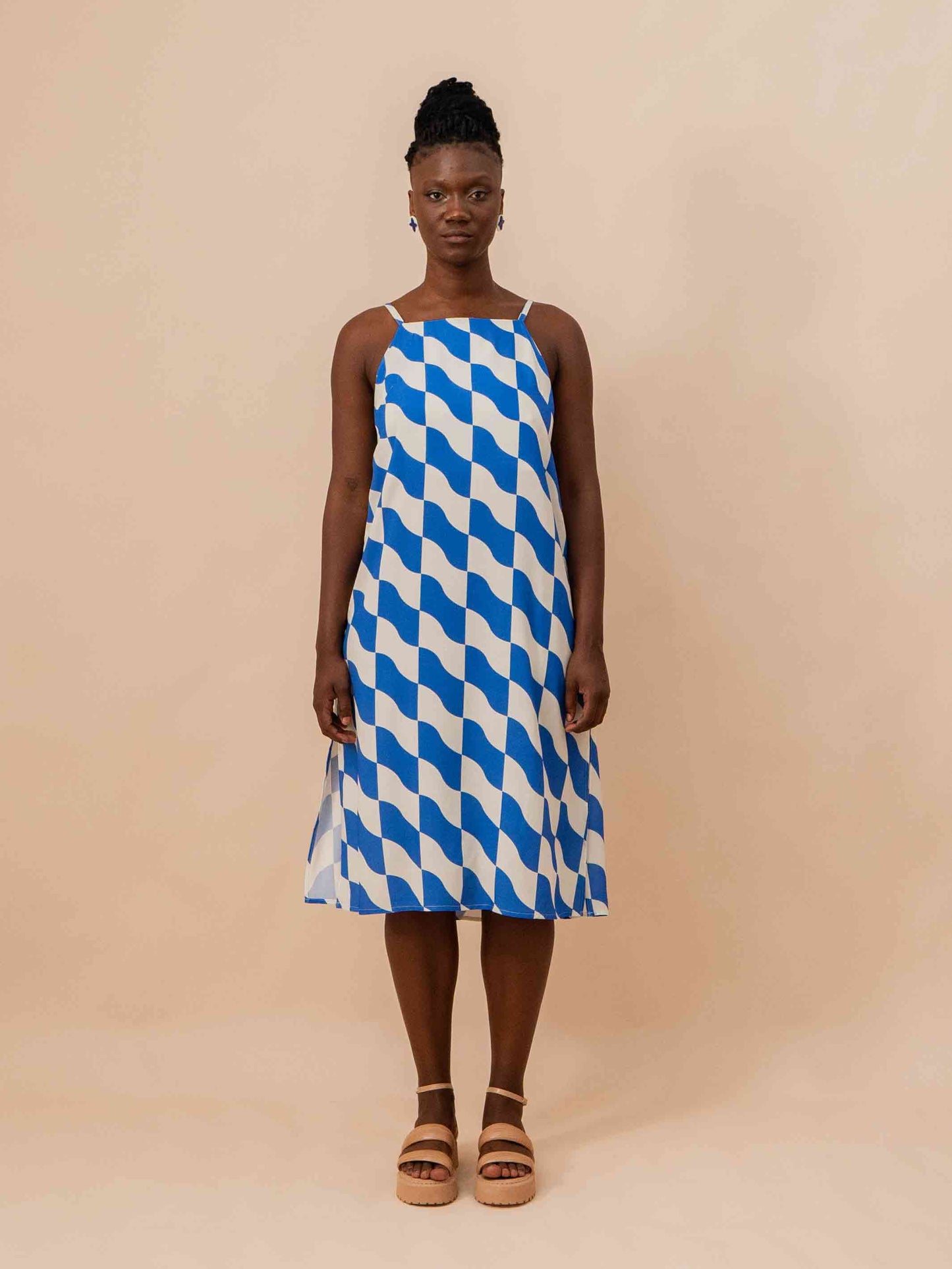 VESTIDO TRAPÉZIO | ONDAS AZUL