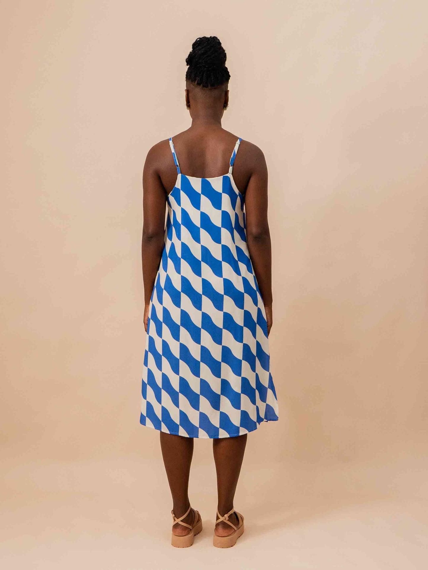 VESTIDO TRAPÉZIO | ONDAS AZUL