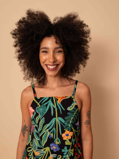 VESTIDO TRAPÉZIO | BOTÂNICA