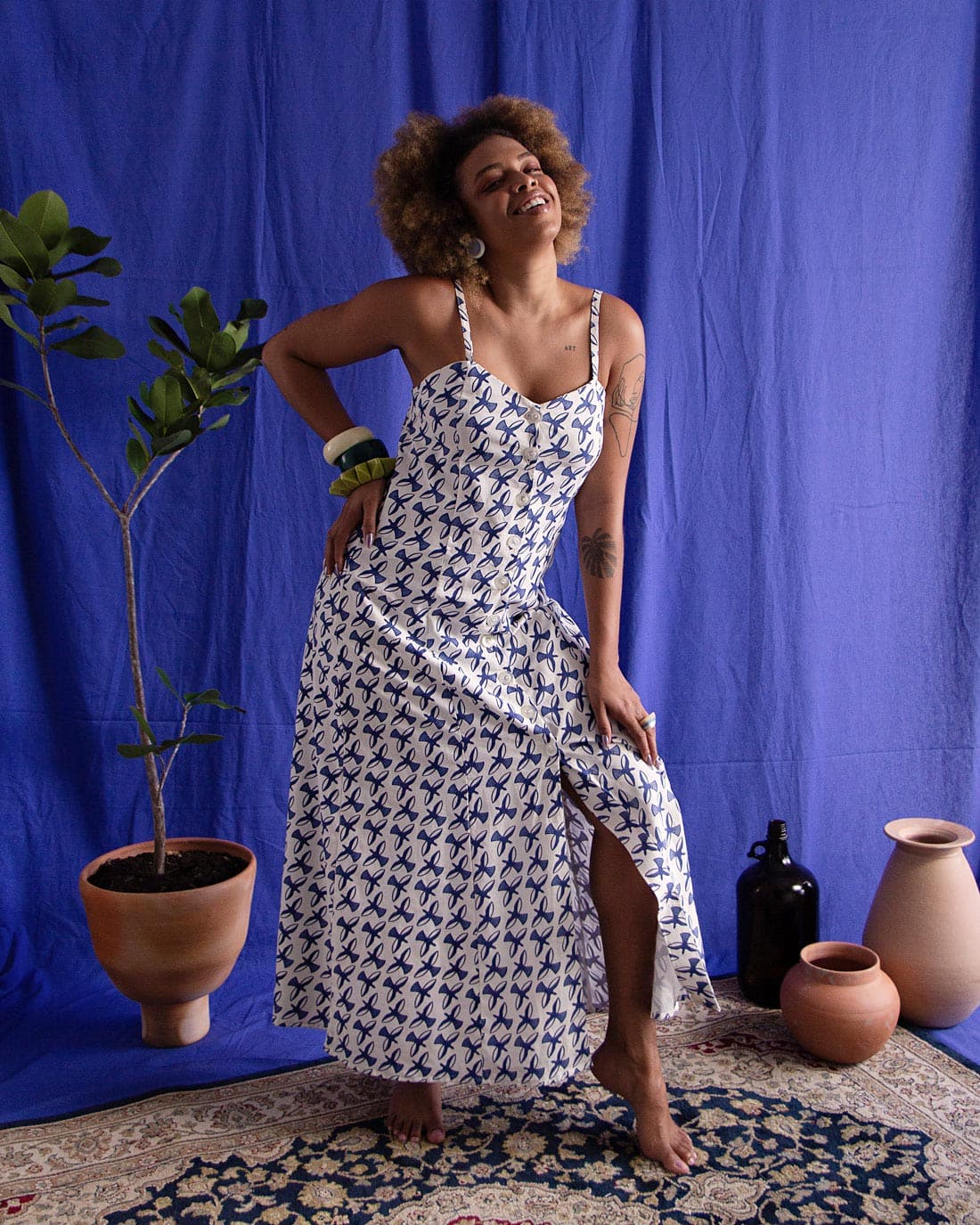 Vestido Gio Linho | Pássaros