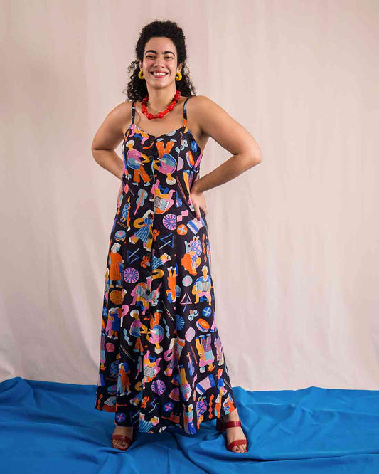 Vestido Gio Longuete | Forró Preto
