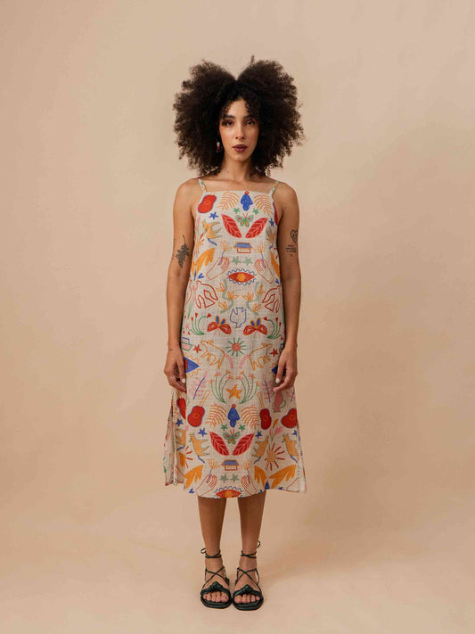 VESTIDO TRAPÉZIO | VIOLETA BORDADA