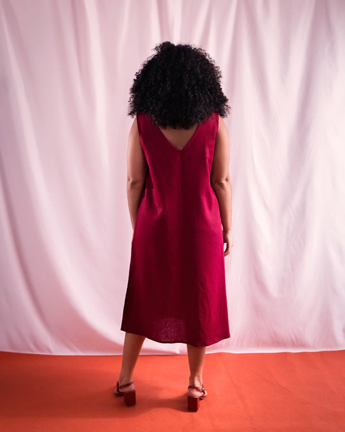 Vestido Lina | Linho Vinho