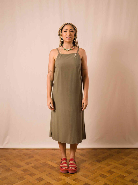 VESTIDO TRAPÉZIO | VERDE MUSGO